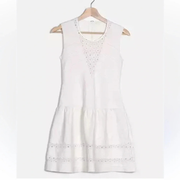 Maje White Midi Tiered Ruffled Sundress size 1 - Picture 3 of 8